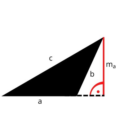 Háromszög magasságának kiszámítása